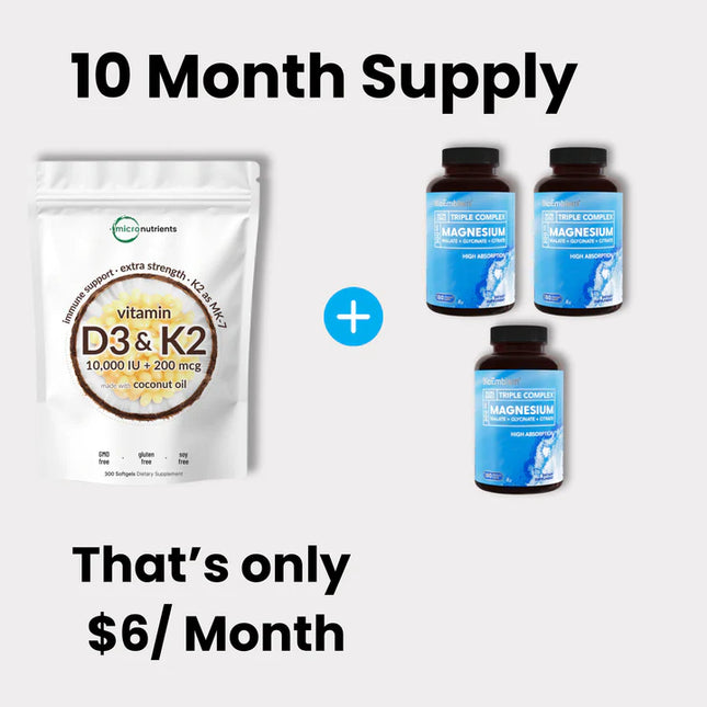 [ONE TIME OFFER] D3+K2 Softgels +Magnesium Complex (3 In 1)